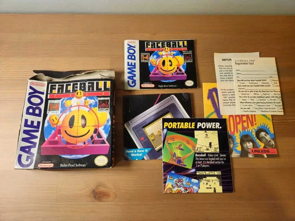 Bullet-Proof Software Faceball 2000 Game Boy NTSC-U/C Box and inserts Only